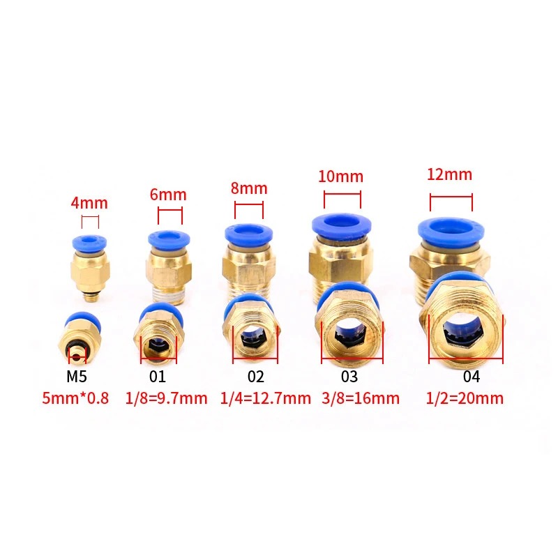 50Pcs PC Pneumatic Fitting Air - Compression Fitting Brass 评论和价格