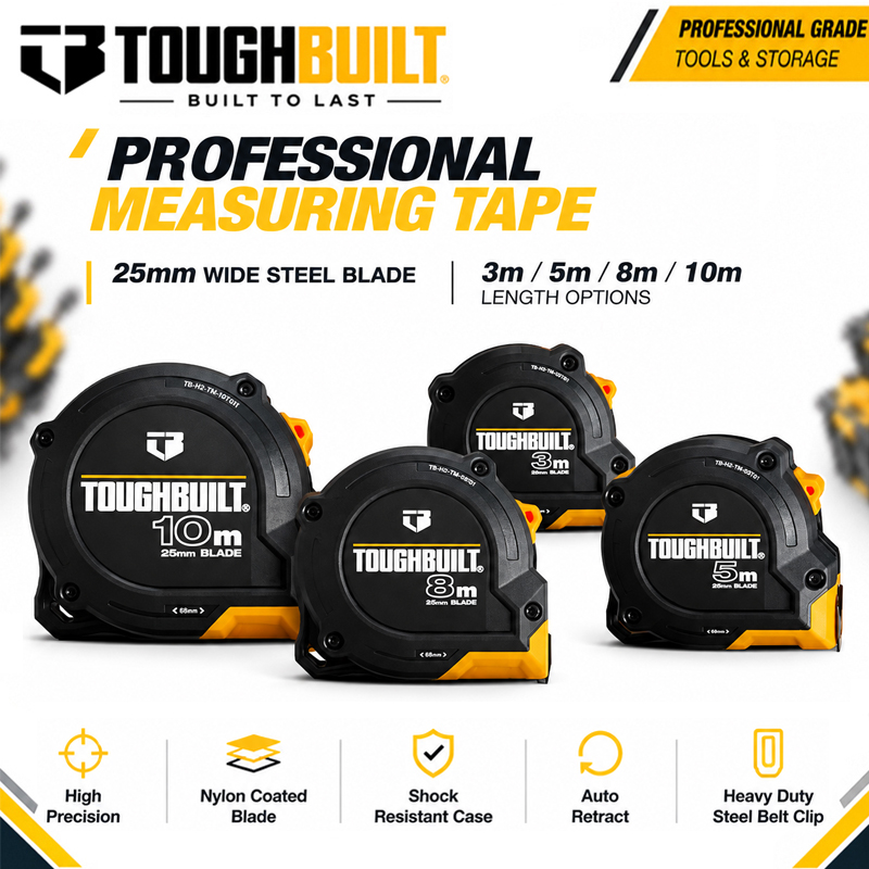 TOUGHBUILT 3m/5m/8m/10m Series - Stanley Tape 25Ft 评论和价格