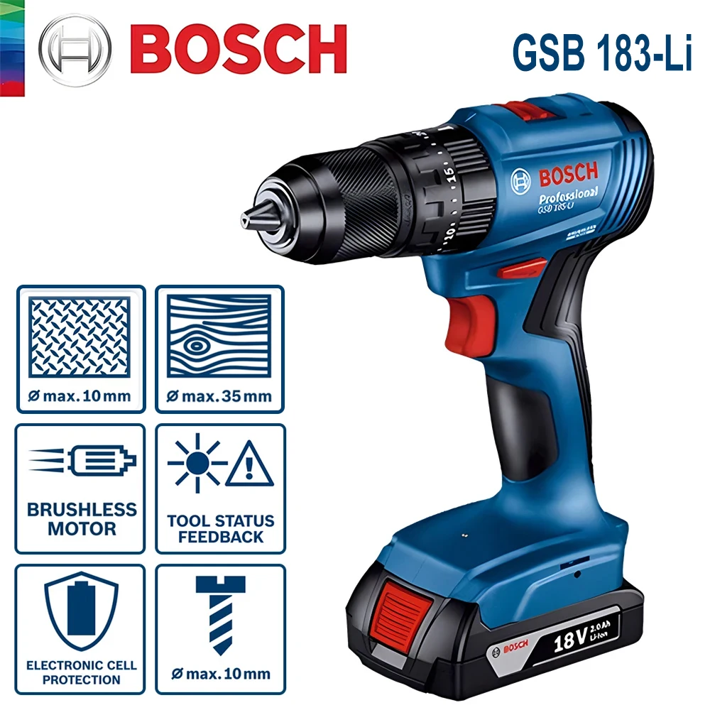 Bosch GSB 183-LI 18V Brushless - Bosch Drill Gsb 18V 评论和价格